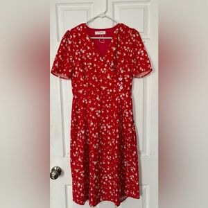 Commense Red Floral Dress Sz. Small